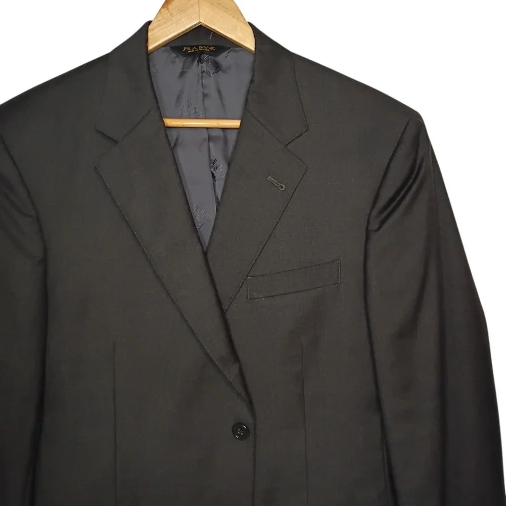 Jos. A. Bank Signature Gold Blazer Mens 40S Charcoal Gray Wool Suit Coat Jacket